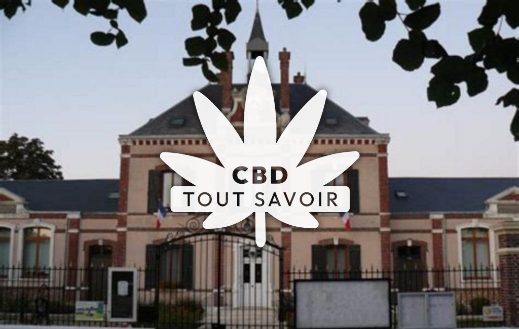 Village à Saint-Martin-de-Nigelles avec feuille Cannabis CBD
