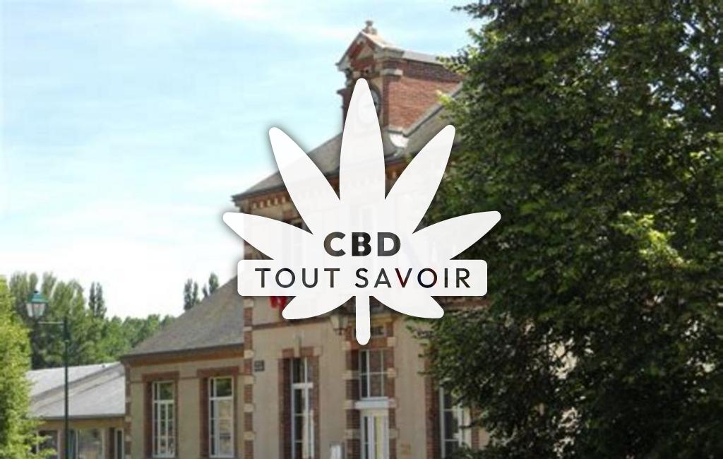 Village à Saint-Piat avec feuille Cannabis CBD