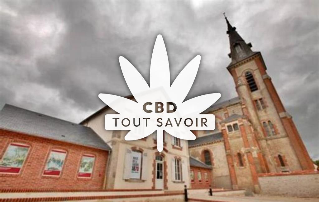 Village à Loigny-la-Bataille avec feuille Cannabis CBD