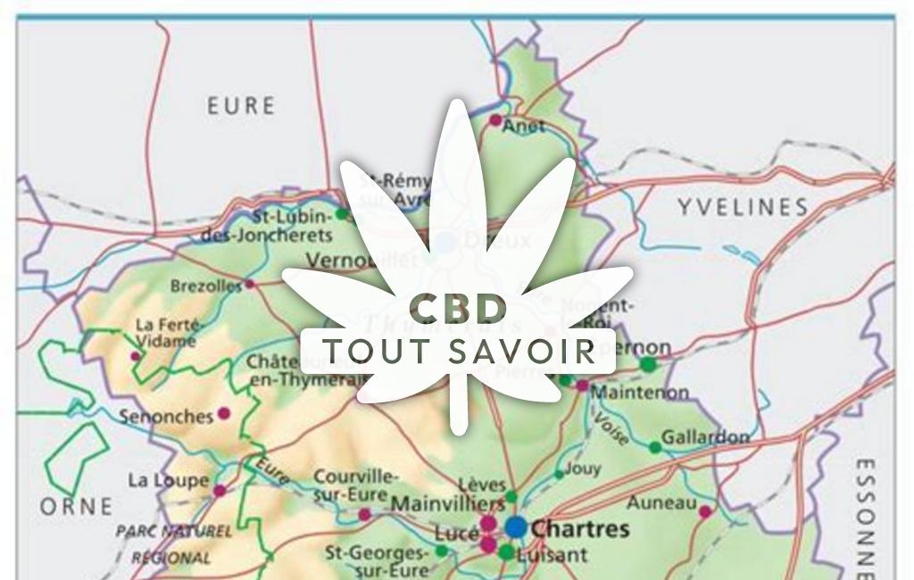 Village à Orgeres-en-Beauce avec feuille Cannabis CBD