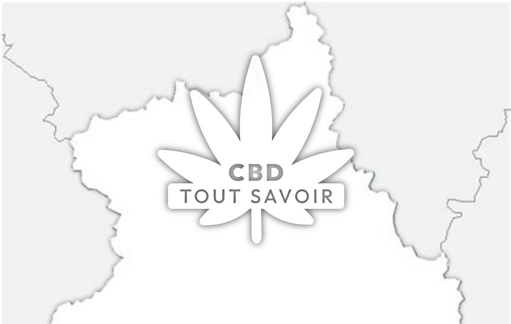Village à Poupry avec feuille Cannabis CBD