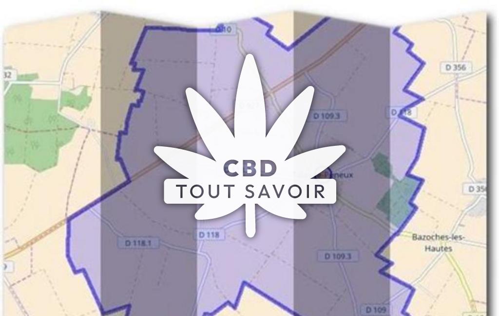 Village à Tillay-le-Peneux avec feuille Cannabis CBD
