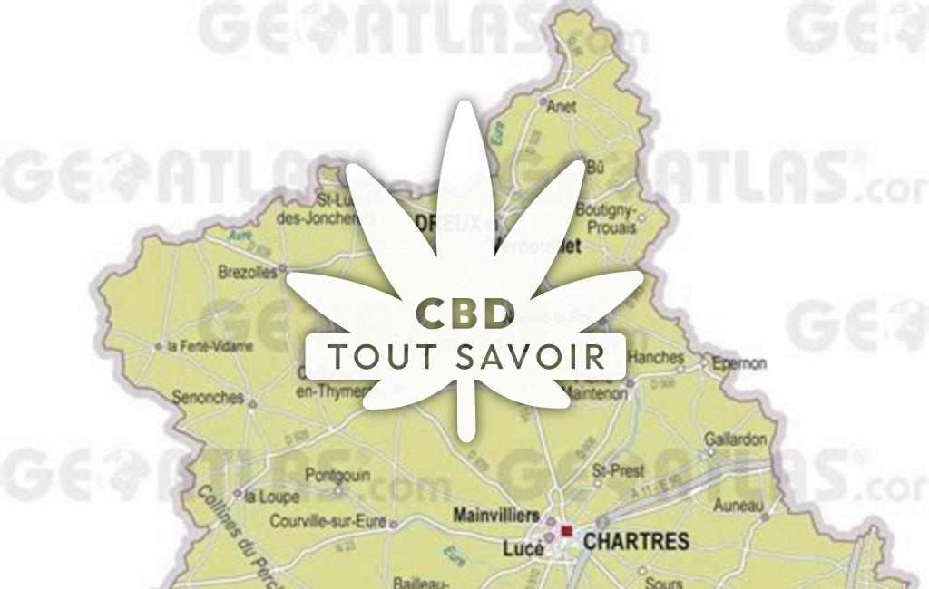 Village à Allonnes avec feuille Cannabis CBD