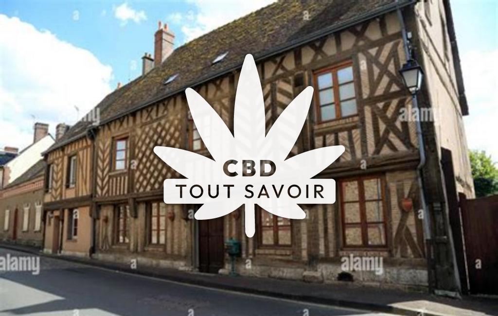 Village à Dangeau avec feuille Cannabis CBD
