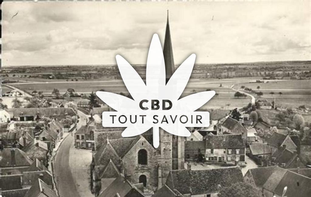 Village à Yevres avec feuille Cannabis CBD