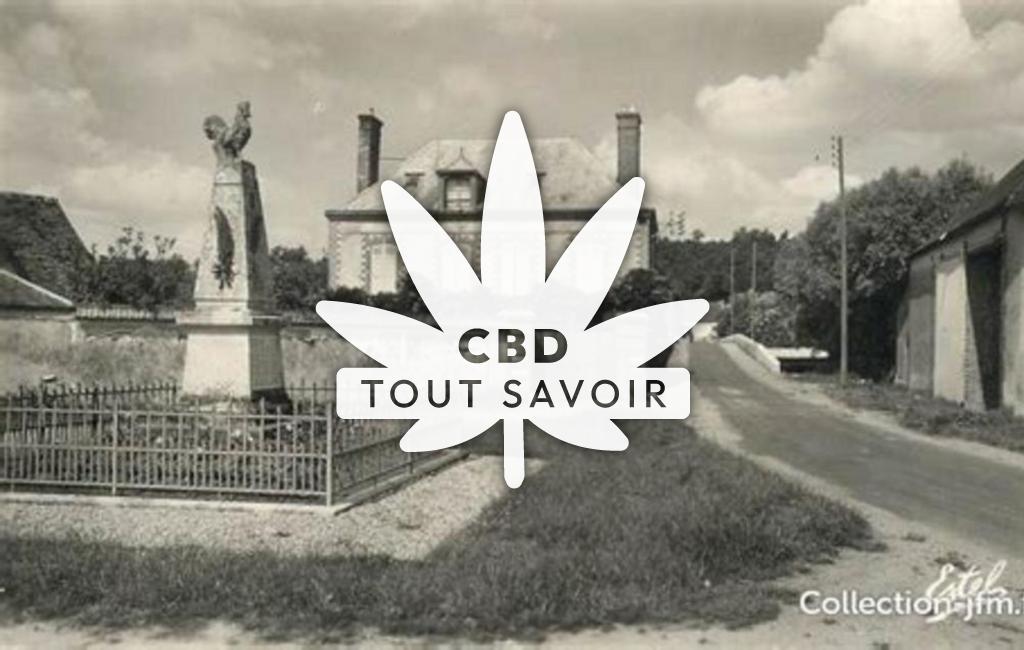 Village à Fontaine-les-Ribouts avec feuille Cannabis CBD