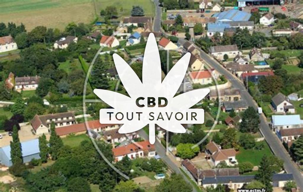 Village à Le-Boullay-les-Deux-Eglises avec feuille Cannabis CBD