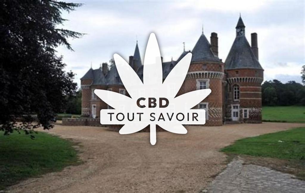 Village à Maillebois avec feuille Cannabis CBD