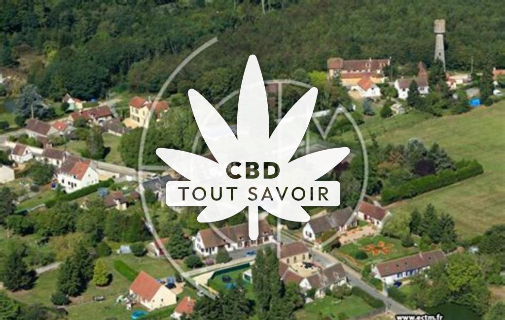 Village à Saint-Jean-de-Rebervilliers avec feuille Cannabis CBD