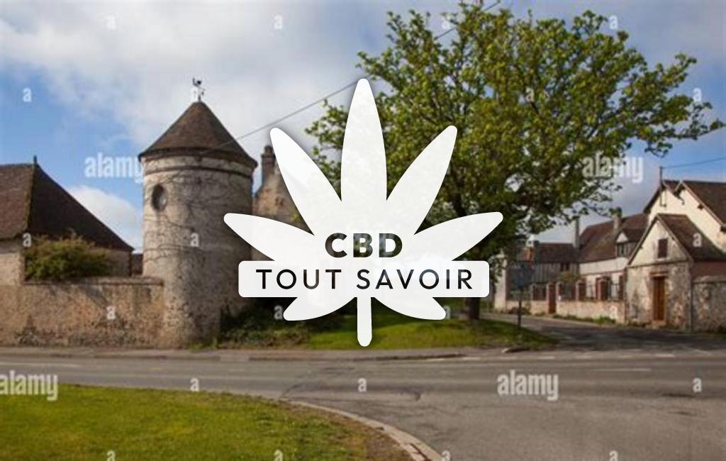 Village à Thimert-Gatelles avec feuille Cannabis CBD