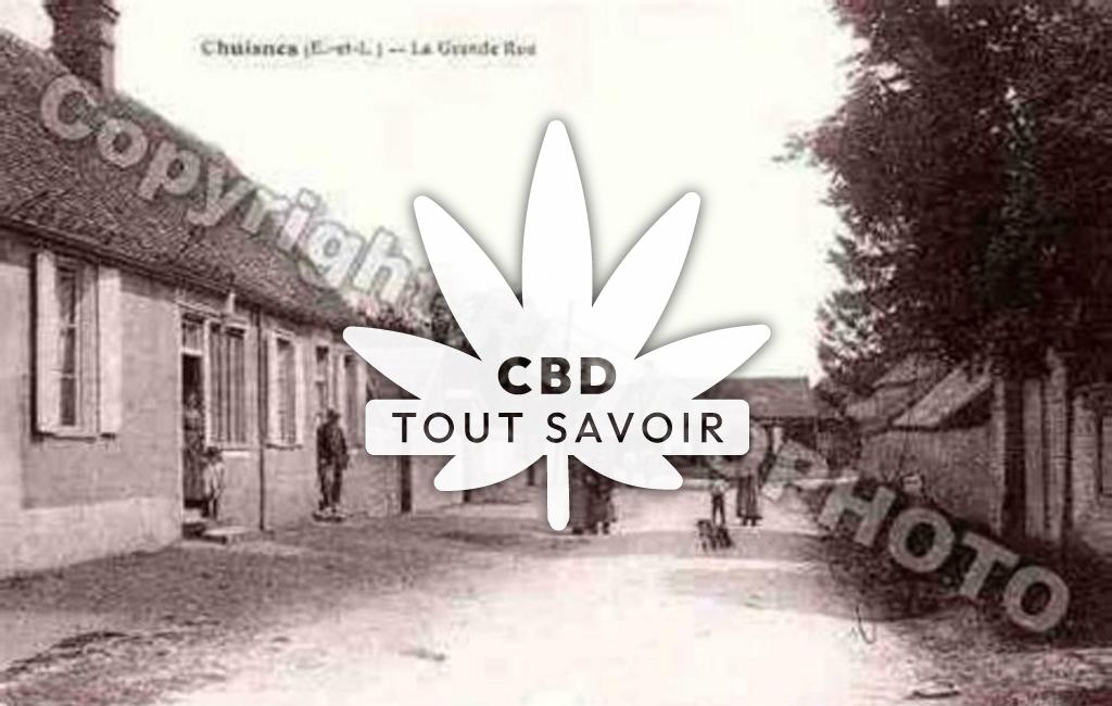 Village à Chuisnes avec feuille Cannabis CBD