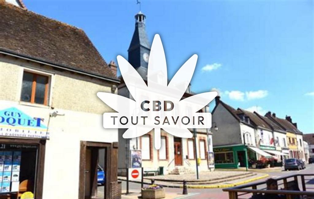 Village à Courville-sur-Eure avec feuille Cannabis CBD