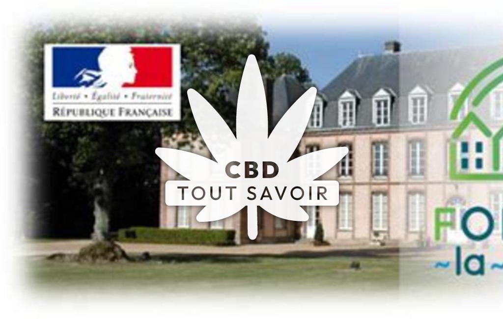 Village à Fontaine-la-Guyon avec feuille Cannabis CBD
