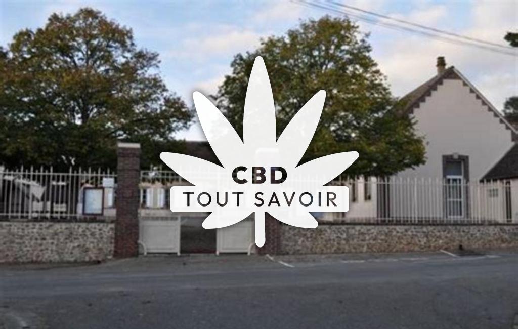 Village à Landelles avec feuille Cannabis CBD