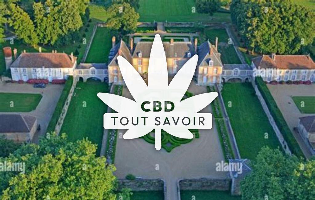 Village à Saint-Luperce avec feuille Cannabis CBD