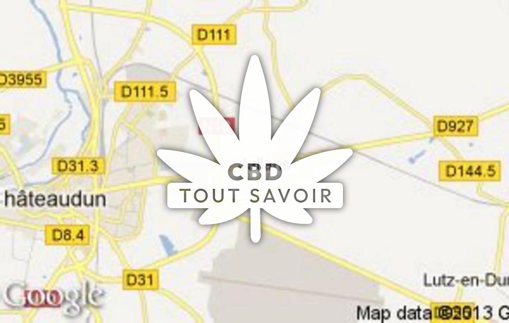 Village à Jallans avec feuille Cannabis CBD
