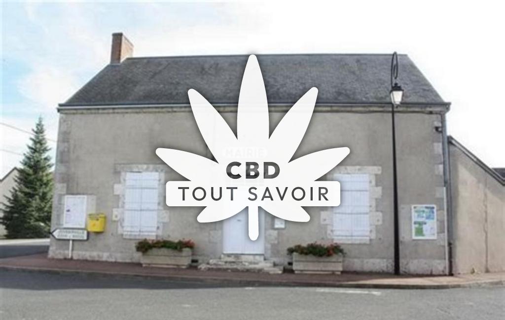 Village à Villampuy avec feuille Cannabis CBD