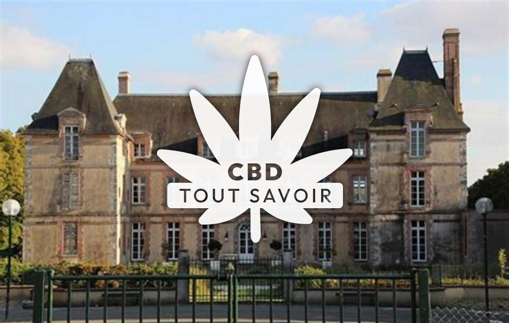 Village à Le-Boullay-Thierry avec feuille Cannabis CBD