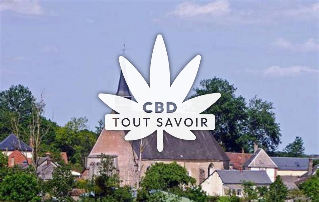 Village à Les-Corvees-les-Yys avec feuille Cannabis CBD