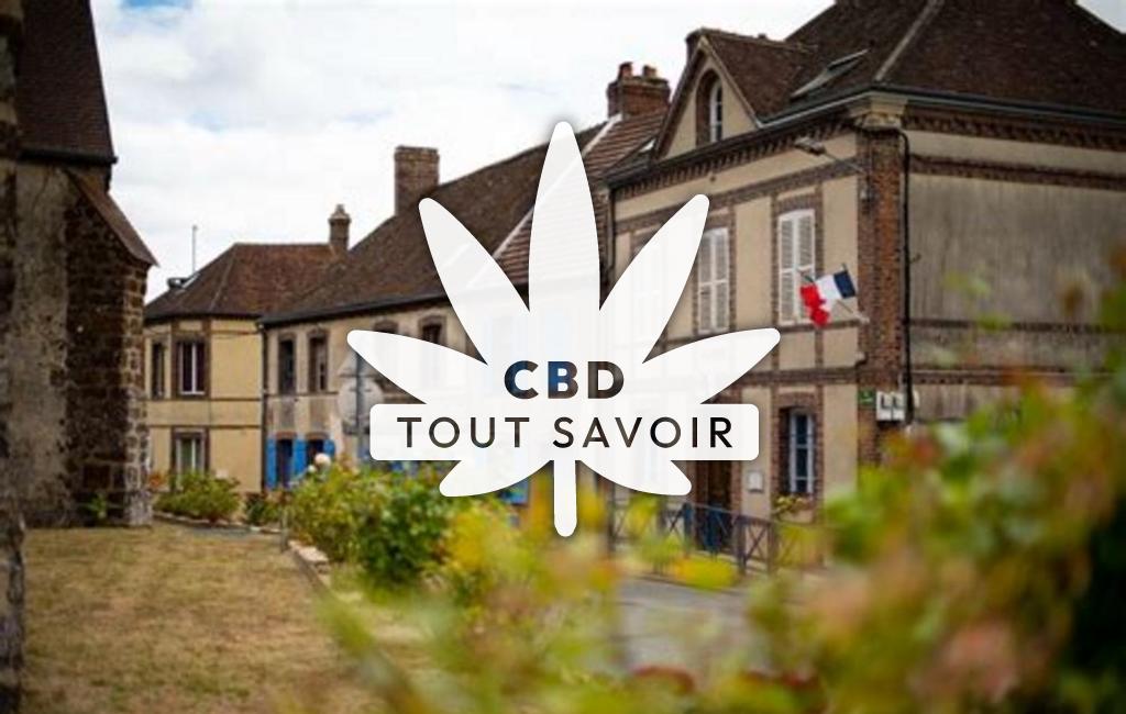 Village à Manou avec feuille Cannabis CBD