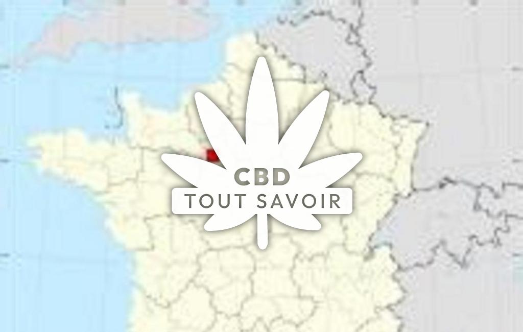 Village à Saint-Denis-des-Puits avec feuille Cannabis CBD