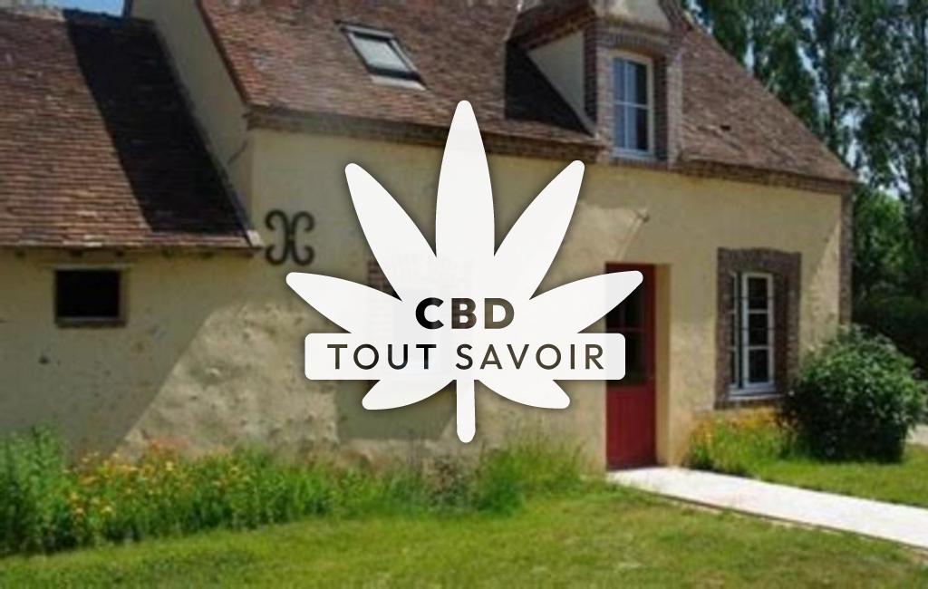 Village à Vaupillon avec feuille Cannabis CBD