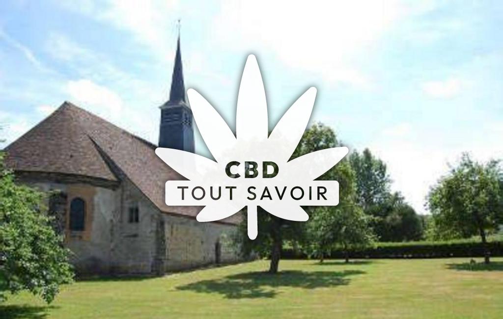 Village à La-Saucelle avec feuille Cannabis CBD