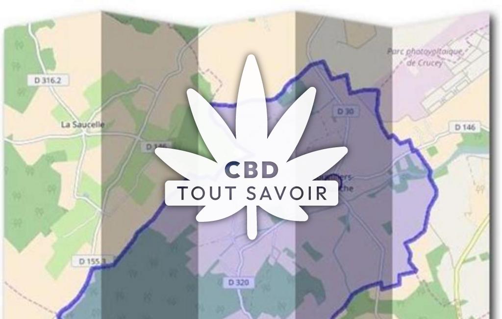 Village à Louvilliers-les-Perche avec feuille Cannabis CBD