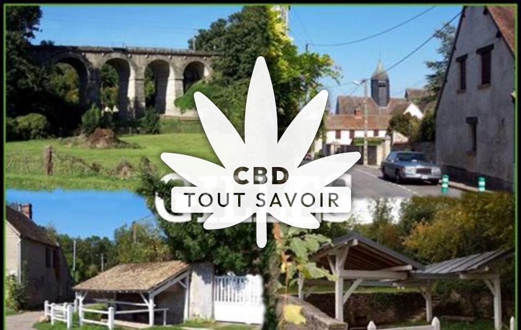Village à Gilles avec feuille Cannabis CBD