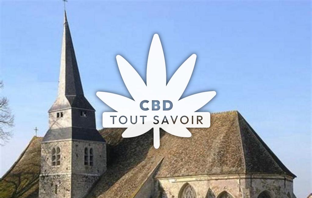 Village à Le-Mesnil-Simon avec feuille Cannabis CBD