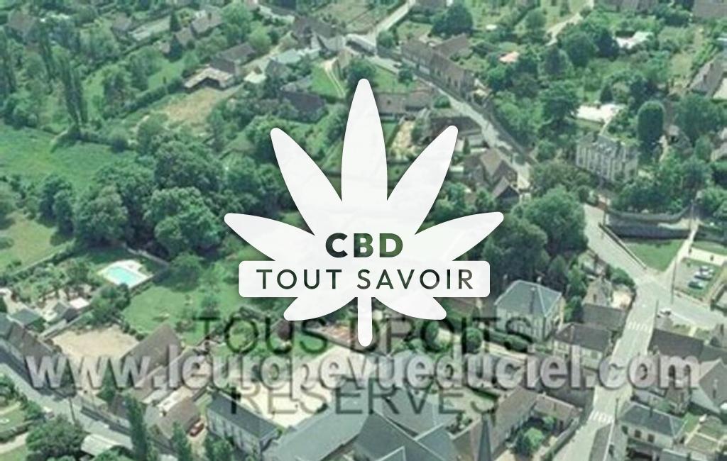 Village à Laons avec feuille Cannabis CBD