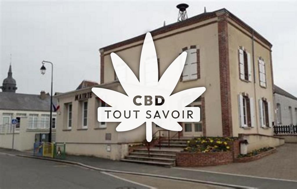 Village à Commune-Nouvelle-D'Arrou avec feuille Cannabis CBD