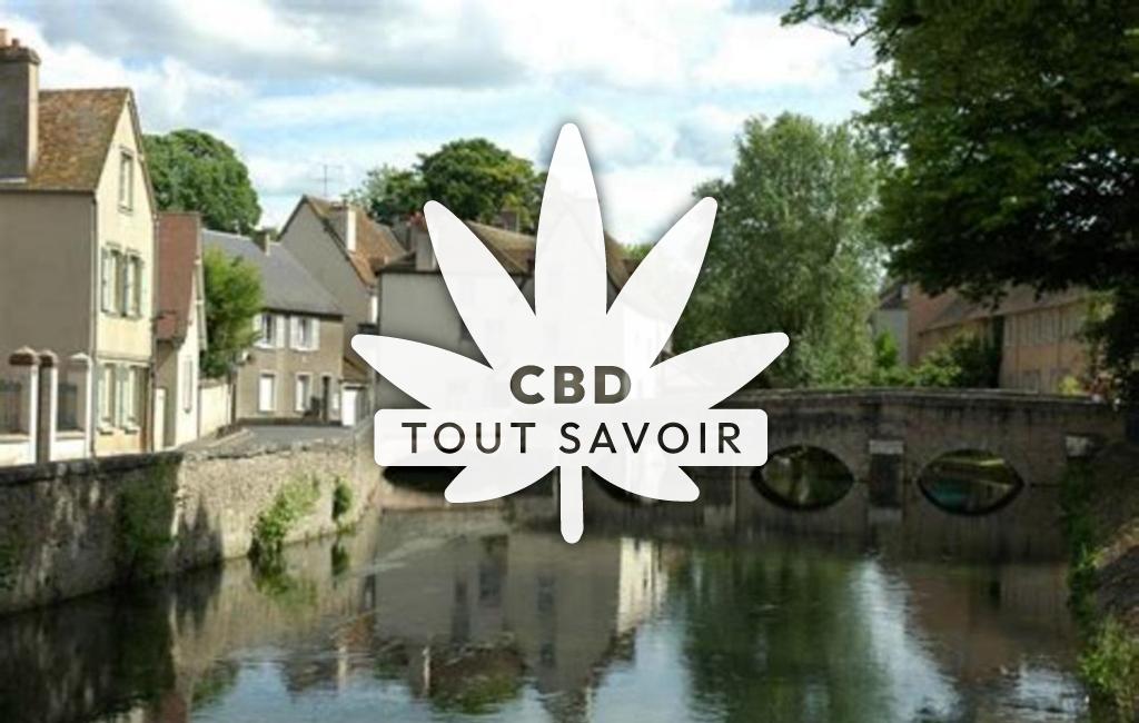 Village à Cintray avec feuille Cannabis CBD