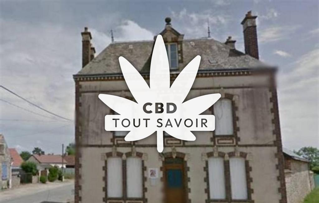 Village à Fresnay-le-Gilmert avec feuille Cannabis CBD