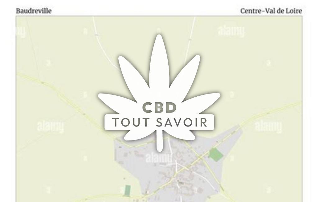 Village à Baudreville avec feuille Cannabis CBD