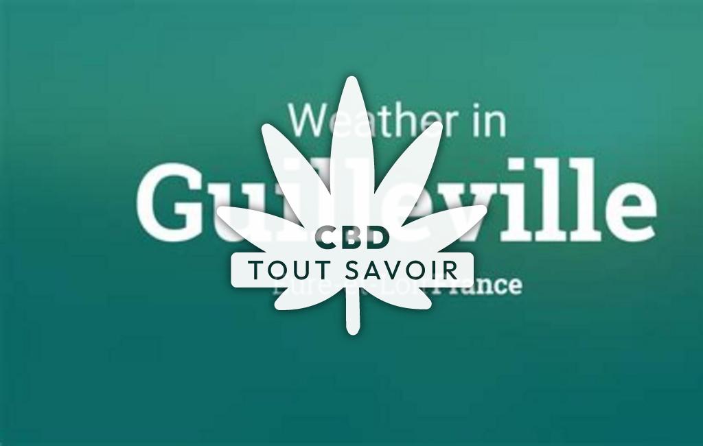 Village à Guilleville avec feuille Cannabis CBD