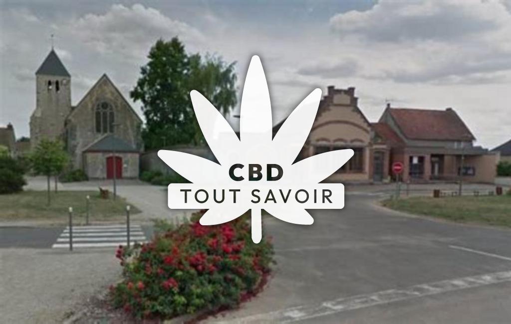 Village à Merouville avec feuille Cannabis CBD