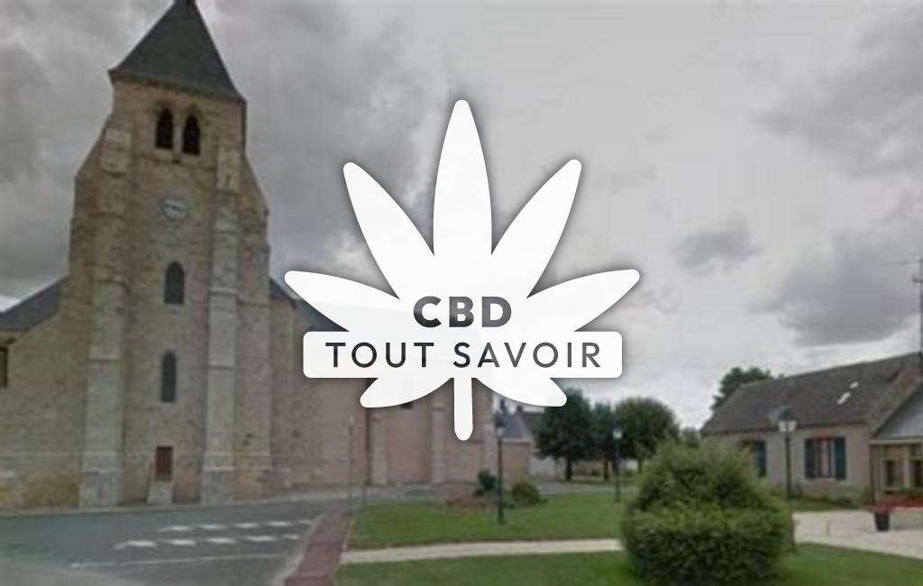 Village à Oinville-Saint-Liphard avec feuille Cannabis CBD
