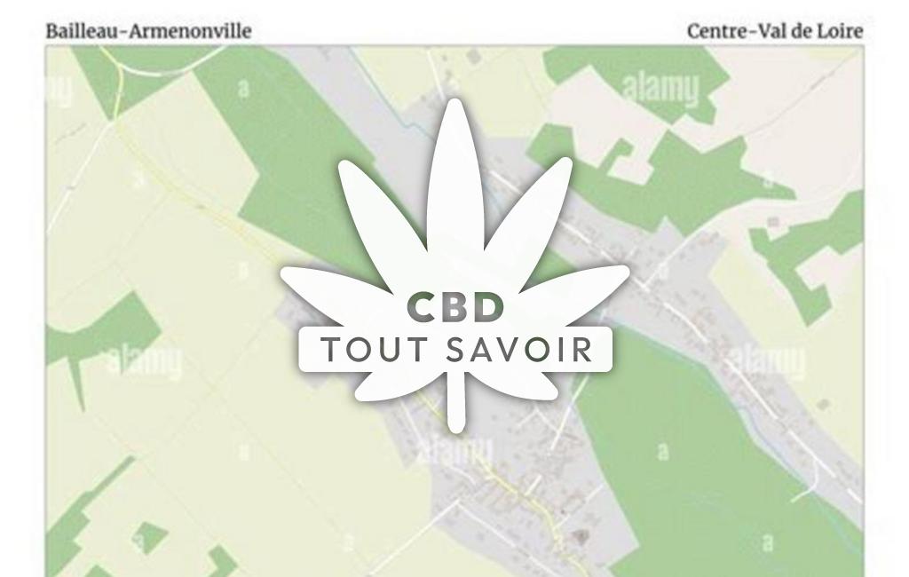 Village à Bailleau-Armenonville avec feuille Cannabis CBD