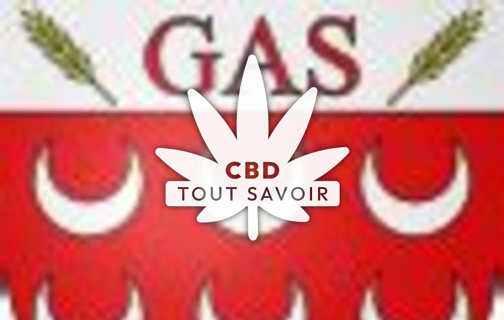 Village à Gas avec feuille Cannabis CBD