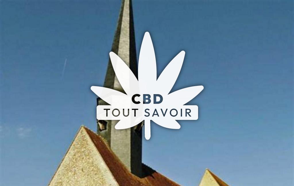 Village à Coudray-au-Perche avec feuille Cannabis CBD
