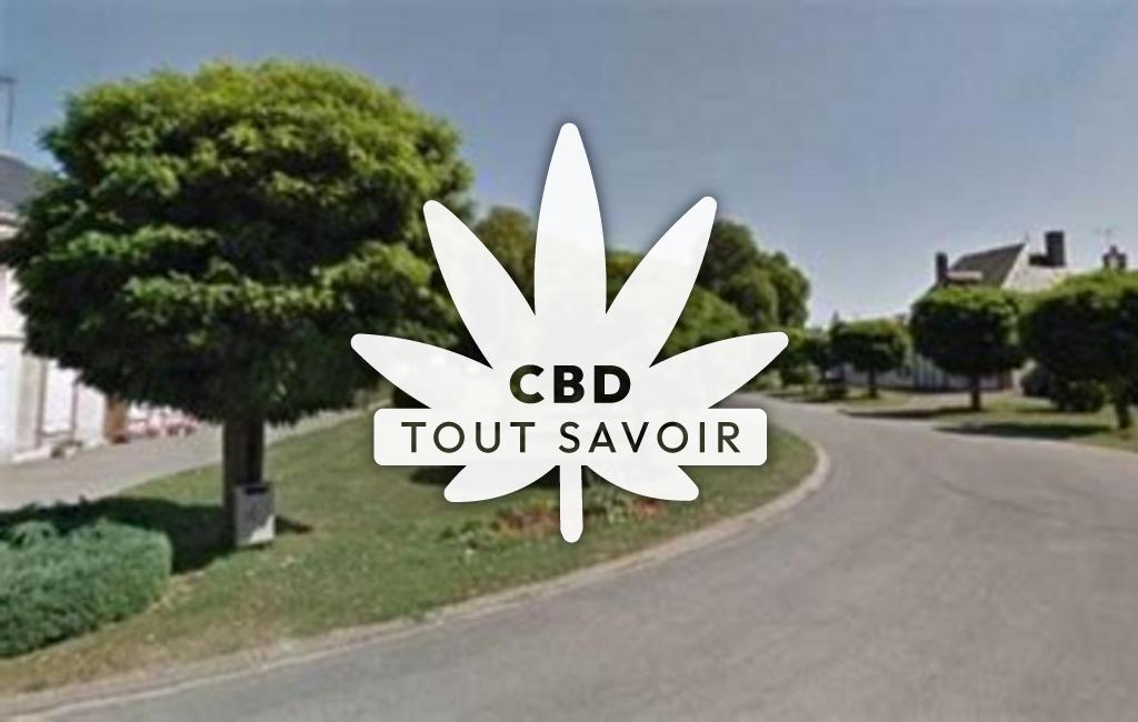 Village à Meslay-le-Vidame avec feuille Cannabis CBD