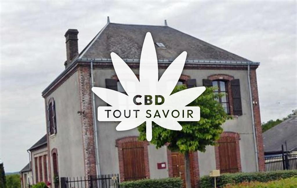 Village à Champrond-en-Perchet avec feuille Cannabis CBD
