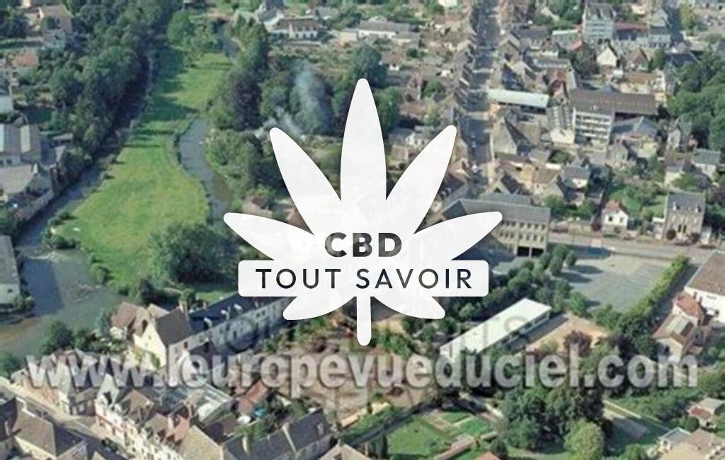 Village à Nogent-le-Rotrou avec feuille Cannabis CBD