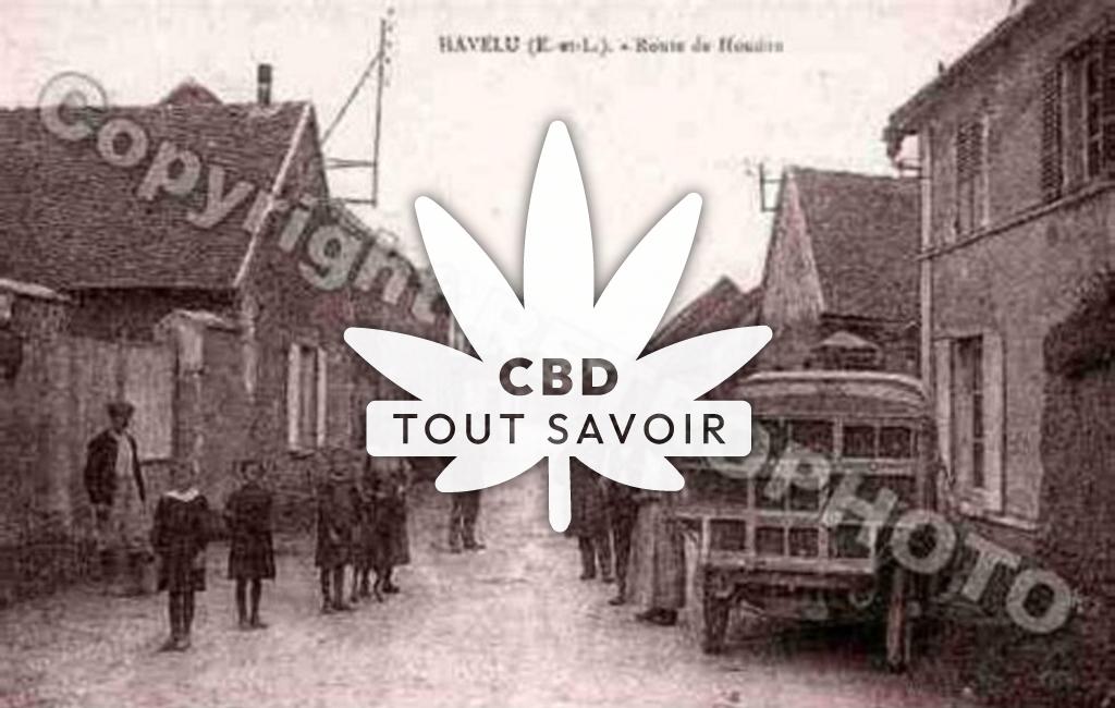 Village à Havelu avec feuille Cannabis CBD