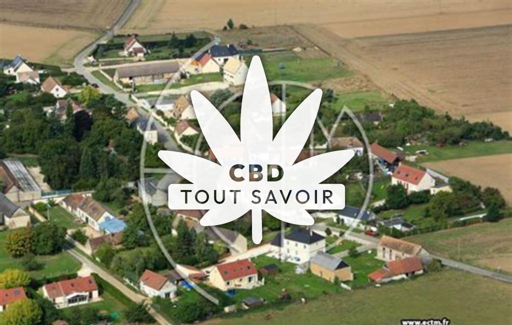Village à La-Chapelle-Forainvilliers avec feuille Cannabis CBD