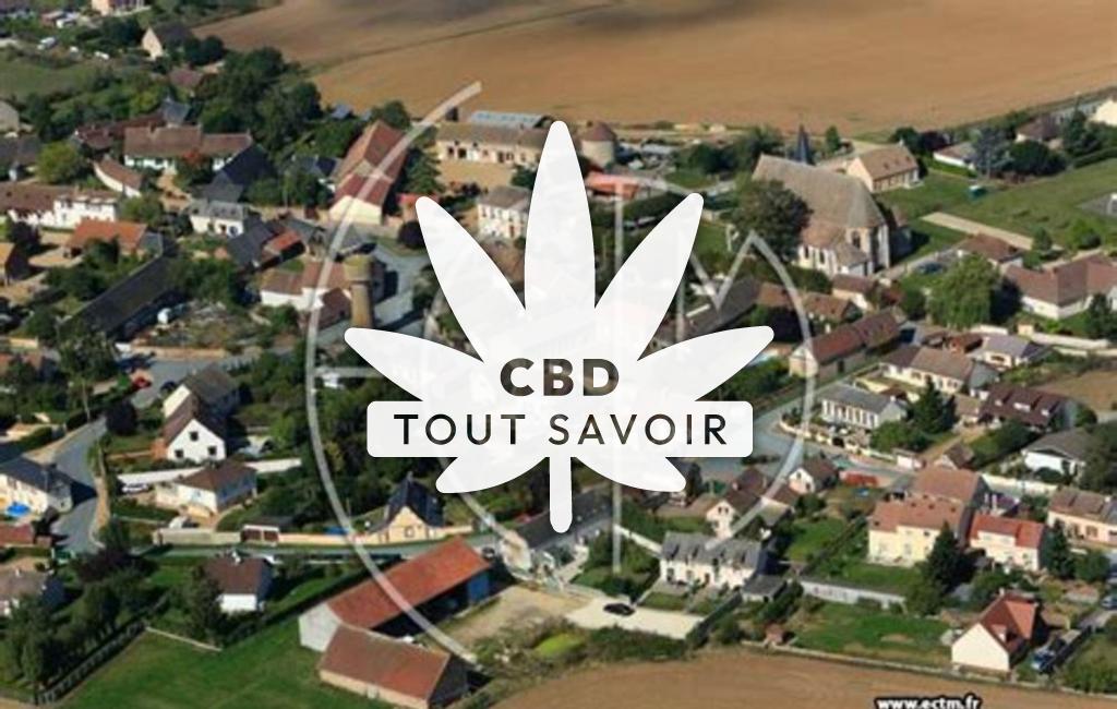 Village à Marville-Moutiers-Brule avec feuille Cannabis CBD
