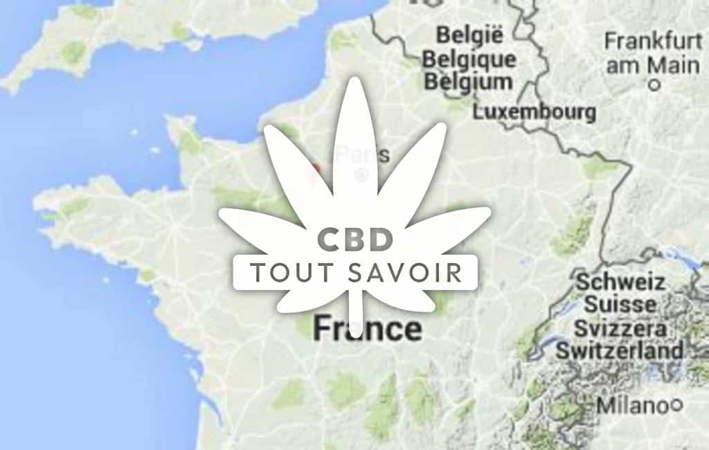 Village à Aunay-sous-Crecy avec feuille Cannabis CBD