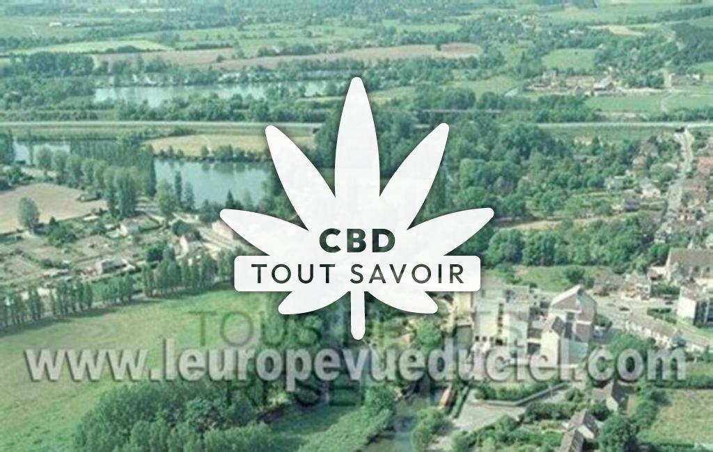 Village à Cherisy avec feuille Cannabis CBD