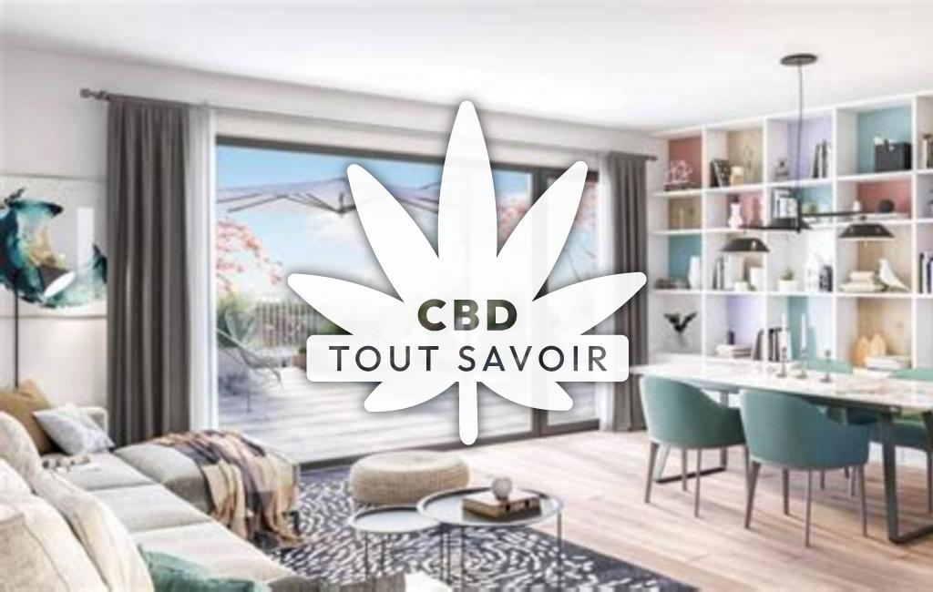 Village à Luisant avec feuille Cannabis CBD